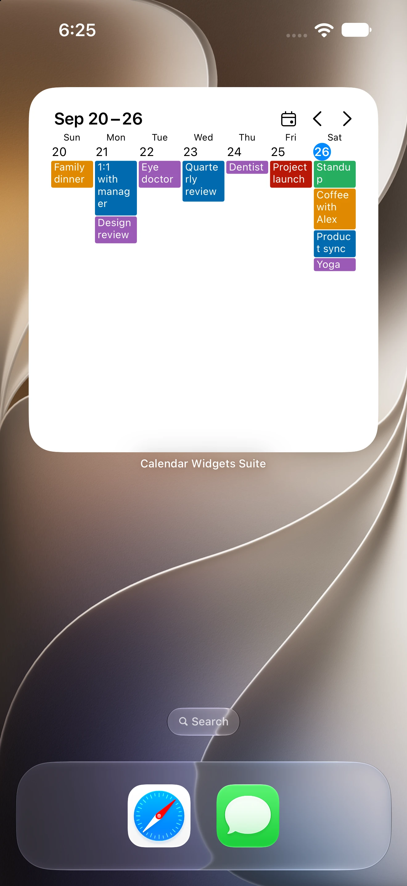 1 Week widget screenshot