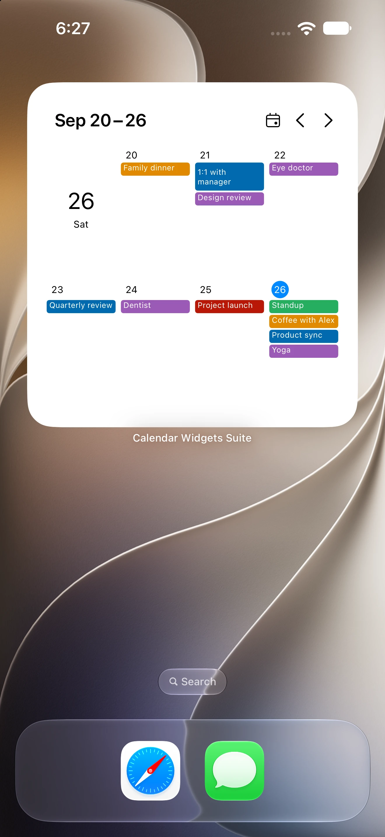Week Grid widget screenshot
