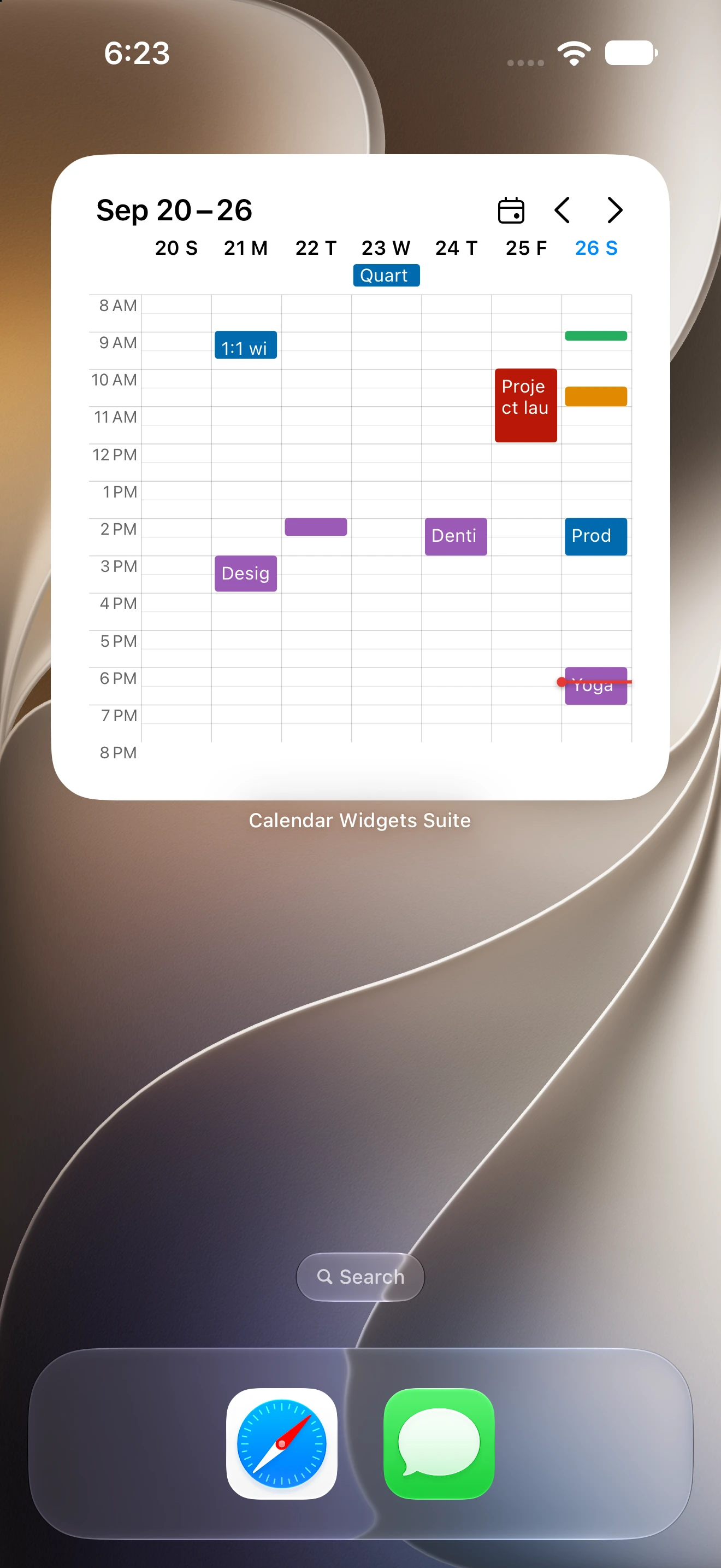 Week Timeline widget screenshot